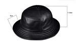 Load image into Gallery viewer, Korean Fashion ACC Unisex Genuine Leather Bucket Hats Men Women Casual Fishing Caps Male Fitted Black Basin Cap Sombrero Mujer  Amaijoin
