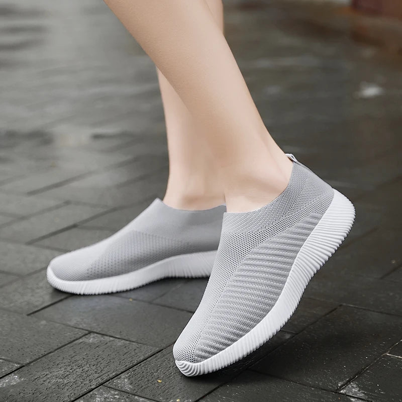 Women Vulcanized Shoes High Quality Women Sneakers Slip On Flats Shoes Women Loafers Plus Size 42 Walking Flat  Amaijoin