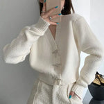 Load image into Gallery viewer, Autumn And Winter Clothing 2023 Fashion Trend Ladies French Retro Knitted Cardigan V-neck Long-sleeved Solid Color Sweater  Amaijoin
