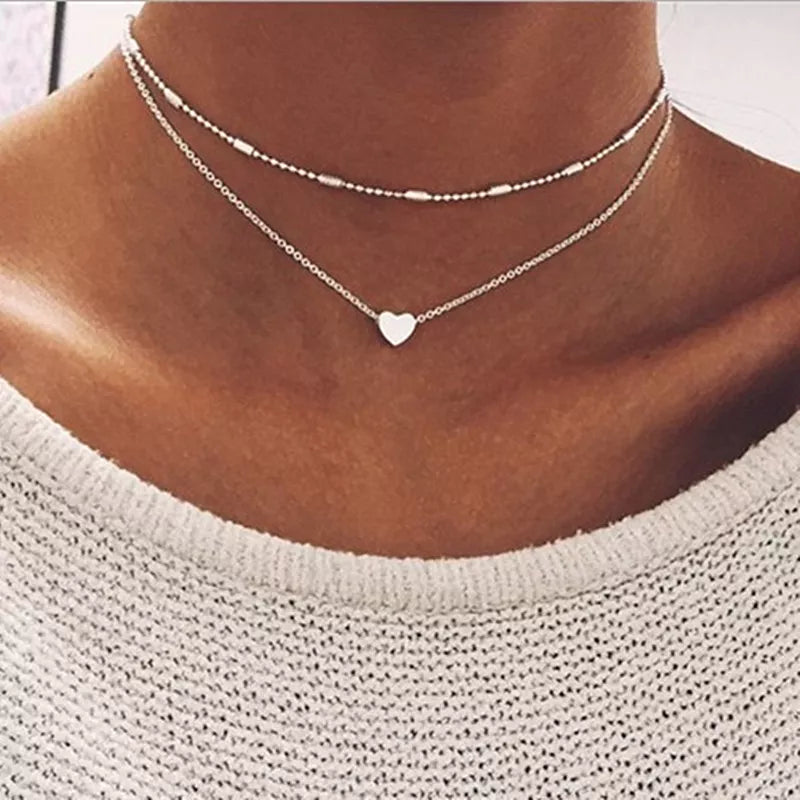 New Fashion Steampunk Dainty Circle Collier Round Minimalist Chain Pendant Necklace For Women Jewelry Gift Cheap Collar  Amaijoin