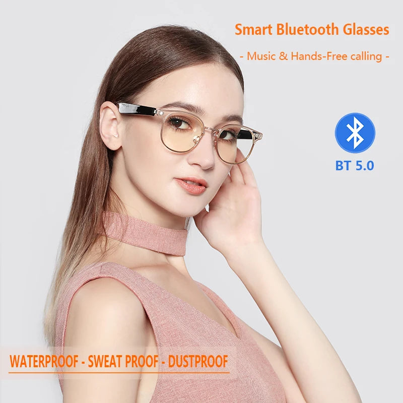 Smart Glasses Remote Control High Smart Glasses Waterproof Wireless Bluetooth Hands-Free Calling Music Audio Open Ear Sunglasses  Amaijoin