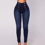 Load image into Gallery viewer, 2022 Fashion High Waist Women Pencil Jeans Skinny Hip Lifting Double-breasted Slim Fit Stretchy Denim Pants Sexy Bodycon Jeans  Amaijoin
