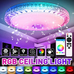 Load image into Gallery viewer, 300W Smart Lamp Ceiling RGB LED Lights Dimmable APP Control Bluetooth Speaker Home Bedroom Living Room Ambient Light  Amaijoin
