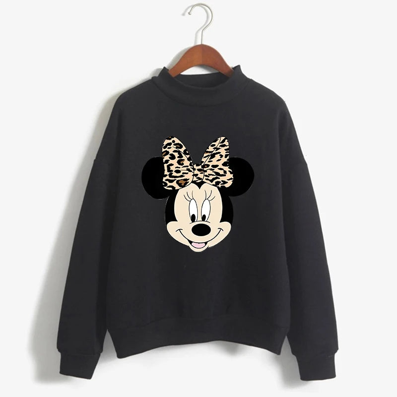 Fashion Hoodies Turtleneck Minnie Kawaii Cartoon  Anime Sweatshirt Disney Mickey Mouse Hoodie Clothes Girl Boy Top Sweatshirts  Amaijoin