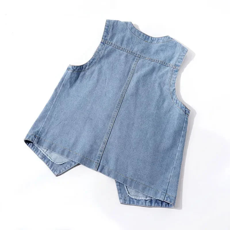 Woman Jacket Vest Spring Summer Denim Vest Women's Short Loose Sleeveless Coat Vest Chaleco Mujer  Amaijoin