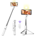 Load image into Gallery viewer, Wireless Bluetooth Selfie Stick Foldable Portable Tripod with Fill Light Shutter Remote Control for Android iPhone Smartphone  Amaijoin
