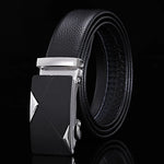 Load image into Gallery viewer, For Men Famous Work Business Black Cowskin PU Strap Men Leather Belt Metal Automatic Buckle Brand High Quality Luxury Belts  Amaijoin
