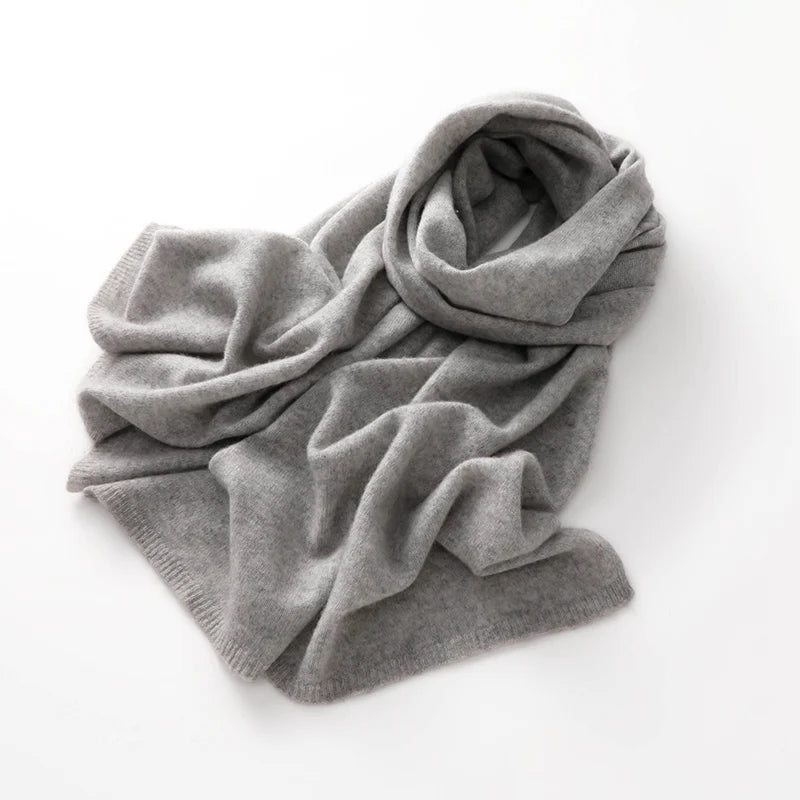 KOIJINSKY New 100% Cashmere180*45 180*40 Women's Knitted Scarf Autumn Soft Solid Scarf Winter Warm Solid Men's Scarf  Amaijoin