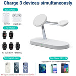 Carregue a imagem no visualizador da Galeria, 3 in 1 Wireless Charger For iPhone 12 13 14 15 Magsafe Charger Airpods Pro Apple Watch 9 8 7 6 QI Fast Charging Station  Amaijoin
