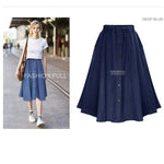 Load image into Gallery viewer, Women&#39;s High-waisted Loose-fit A- line Denim Skirt Slimming Student Long Dress  Amaijoin
