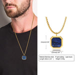 Load image into Gallery viewer, Men Pendant Necklce Geometric,Tiger&#39;s Eye Stone Necklace Lapis Lazuli Stone Pendant, Mens Necklace Royal Pendant Mens Necklace  Amaijoin
