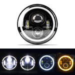 Load image into Gallery viewer, 7&quot; Round LED Headlight Cafe Racer for Yamaha Harley Road King Jeep Wrangler Jk Halo Angel Eyes 7 Inch Motorcycle LED Headlight  Amaijoin
