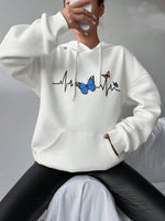 Load image into Gallery viewer, A Butterfly Dancing On The Tip Of Its Heart Printed Women&#39;S Hooded Harajuku Hoodies Fashion Hoodie Autumn Casual Women Clothing  Amaijoin
