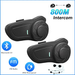 Carregue a imagem no visualizador da Galeria, 2Pcs X2 Intercom Headset Motorcycle Helmet Interphone BT5.0 For 2 Rider 800M Full Dupex Talking Hands-free Communicator FM IP65  Amaijoin
