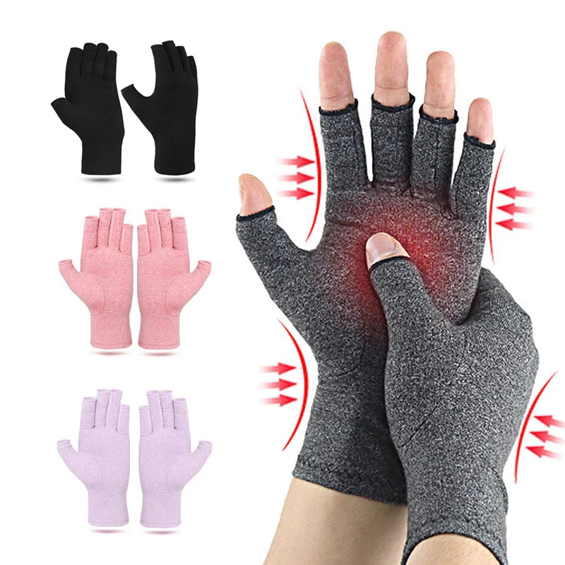 Relieve Hand Discomfort with 1pair Fingerless Compression Gloves  Amaijoin