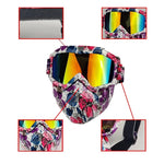 Load image into Gallery viewer, Motorcycle Mask Sakura Pattern Street Hip Hop Face Mask Motorcycle Goggles Mask Open Face Motorcycle Helmet Cycling Face Shield  Amaijoin
