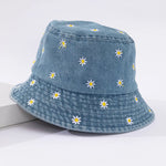 Load image into Gallery viewer, Little Daisy Embroidered Fisherman Hat for Women in Spring and Summer Fashion Versatile Sunshade and Sunscreen Show Small Face  Amaijoin
