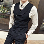 Load image into Gallery viewer, High Quality Autumn Double Breasted Suit Vest Men Business Formal Sleeveless Vest Slim Fit Wedding Groom Banquet Party Waistcoat  Amaijoin
