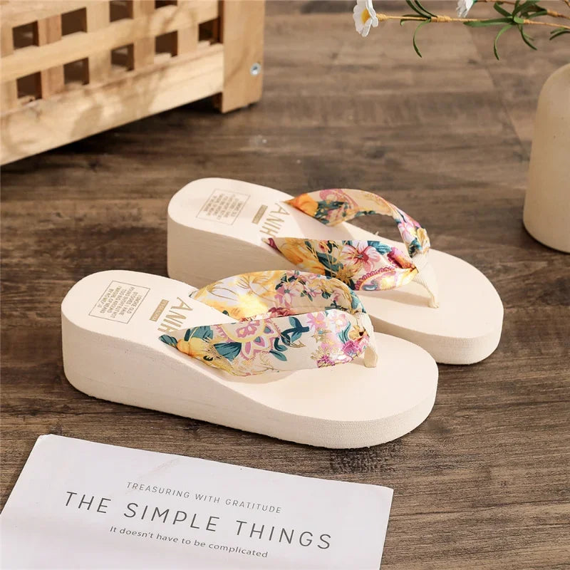 2024 Fashion Women Flip Flops Summer Beach Platform Slippers Casual Outside Wedges Sandals Summer Women Shoes  Amaijoin