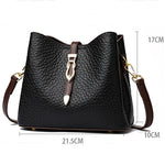 Load image into Gallery viewer, 2024 High Quality Stripe High Capacity Design Lady&#39;s Fashion Shoulder Bags Wide Strap Soft Leather Women&#39;s Crossbody Bucket Bag  Amaijoin
