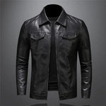 Load image into Gallery viewer, Men&#39;s Motorcycle Leather Jacket Large Size Pocket Black Zipper Lapel Slim Fit Male Spring and Autumn High Quality Pu Coat M-5Xl  Amaijoin
