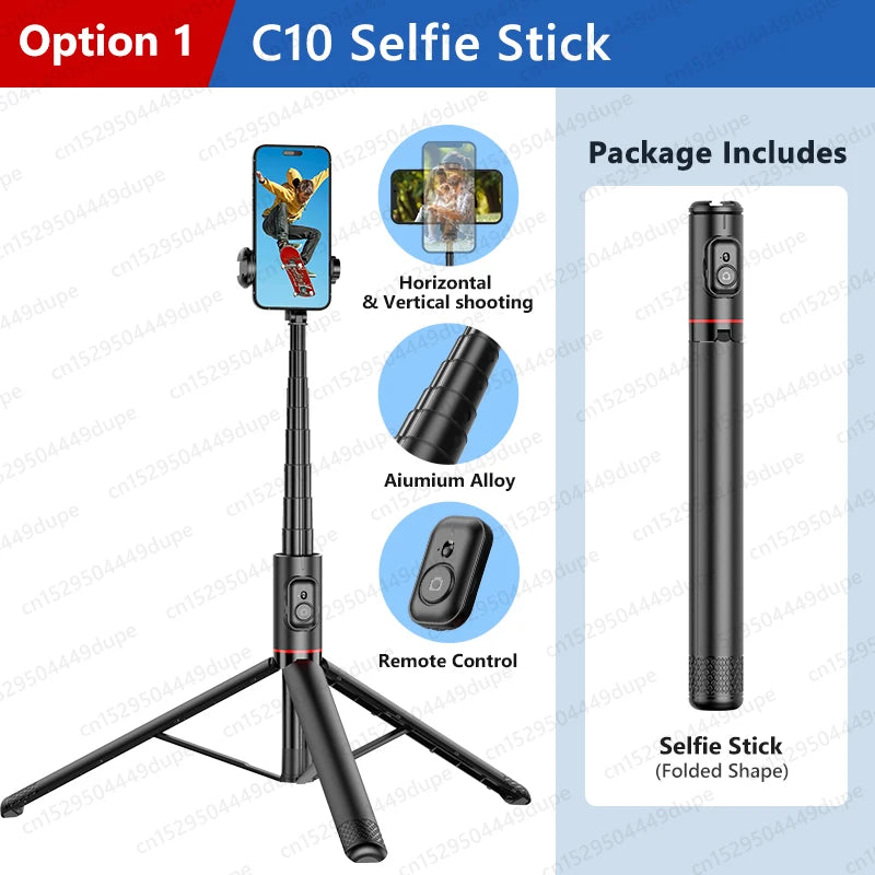 Selfie Stick with Wireless Bluetooth Remote, Portable 72 Inch Aluminum Alloy Selfie Stick Phone Tripod for iOS Android Cellphone  Amaijoin