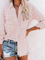 Load image into Gallery viewer, Women&#39;s Spring/Summer 2024 New Striped Single Breasted Long Sleeve Shirt Women Elegant and Youth Woman Stylish Blouse  Amaijoin
