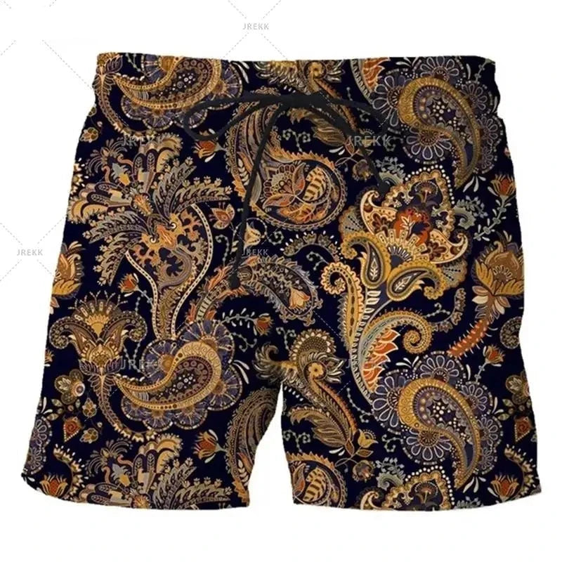 Ink Painting 3D Swimming Shorts Men Summer New Short Trunks Casual Comfort Beach Shorts Masculino Skateboarding Swimsuit  Amaijoin