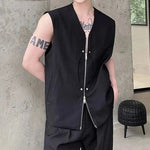 Load image into Gallery viewer, IEFB Men&#39;s Vest Solid Color Zipper Sleeveless V-neck Tank Top Casual Pocket Simple Style Male Clothing Fashion Summer 9C5459  Amaijoin
