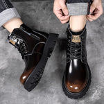 Load image into Gallery viewer, Hot Selling Men&#39;s Leather Boots Winter Thick Bottomed Work Boots British Style High Top Shoes Men&#39;s Retro Business Boots  Amaijoin
