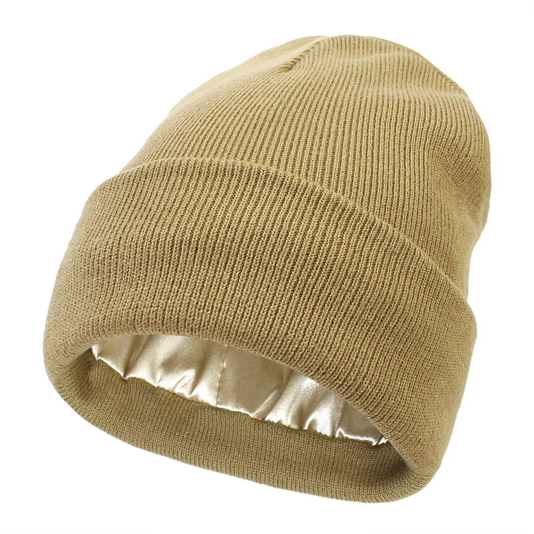 Winter Hat For Women Silk Satin Lined Beanies Chunky Caps Men Warm Fashion Women Bonnet Skullies Caps Male Female Balaclava Hats  Amaijoin