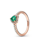 Load image into Gallery viewer, 925 Silver Elevated Red Pink White Blue Green Heart Rose Gold Ring Rings Fro Women Zircon Design Original Sparking Zircon Rings  Amaijoin
