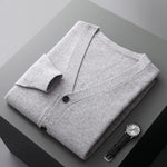 Load image into Gallery viewer, 100% merino wool men&#39;s cardigan cashmere sweater autumn and winter new knitted coat solid color long sleeve high quality coat  Amaijoin
