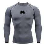 Load image into Gallery viewer, Men O-Neck Compression Shirt Gym MMA Long or Short Sleeve T-shirt Men&#39;s Fitness Bodybuilding Clothes Rashguard Sports Top Tees  Amaijoin
