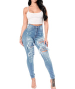 Load image into Gallery viewer, 2023 Autumn High Waist Ripped Jeans For Women Fashion Stretch Skinny Denim Pencil Pants Casual Slim Trousers S-3XL  Amaijoin
