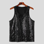 Load image into Gallery viewer, INCERUN Men Tank Tops Sequins Sparkling O-neck Sleeveless Casual Male Vests Streetwear 2024 Summer Fashion Party Men Clothing  Amaijoin
