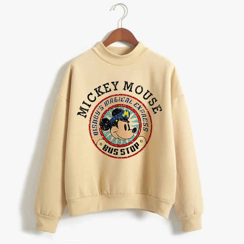 Sweatshirts Turtleneck Minnie Kawaii Cartoon  Anime Sweatshirt Disney Mickey Mouse Hoodie Clothes Girl Boy Top Hoodies  Amaijoin