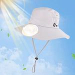 Load image into Gallery viewer, Fan Cooling Hat Breathable Fisherman Hat with Fan for Women Adults Climbing  Amaijoin
