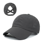 Load image into Gallery viewer, Summer Solid Color Baseball Caps Golf Wear Women Sport Leisure Cross Ponytail Hat Mesh Quick-Drying Half-Hollow Men&#39;s Peaked Cap  Amaijoin
