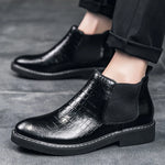 Load image into Gallery viewer, 38-46 Men Boots 5CM Heel Leather Autumn Fashion Chelsea Shoes Comfortable Brand Black Safety Ankle Flats Cool Gift  Amaijoin
