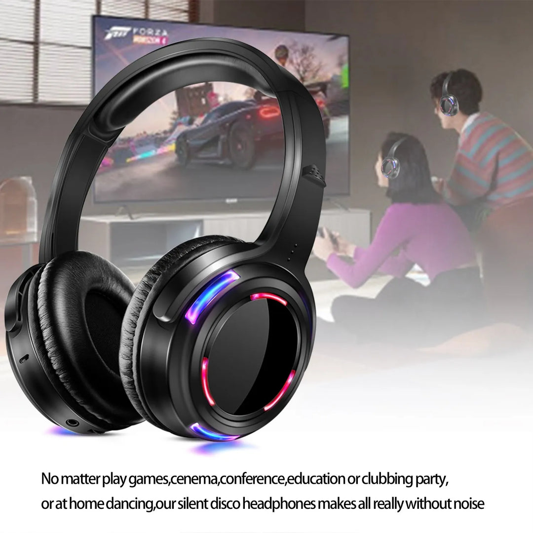 DJ Silent Disco Stereo Wireless Headphone Headset with Led Flashing Light For Quiet Party Clubbing Film  Amaijoin