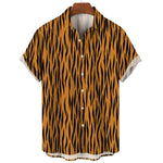 Load image into Gallery viewer, Summer 3D Leopard Print Shirts For Men Clothes Casual Vacation Short Sleeve Streetwear Button Clothing Mens Lapel Blouse Tops  Amaijoin
