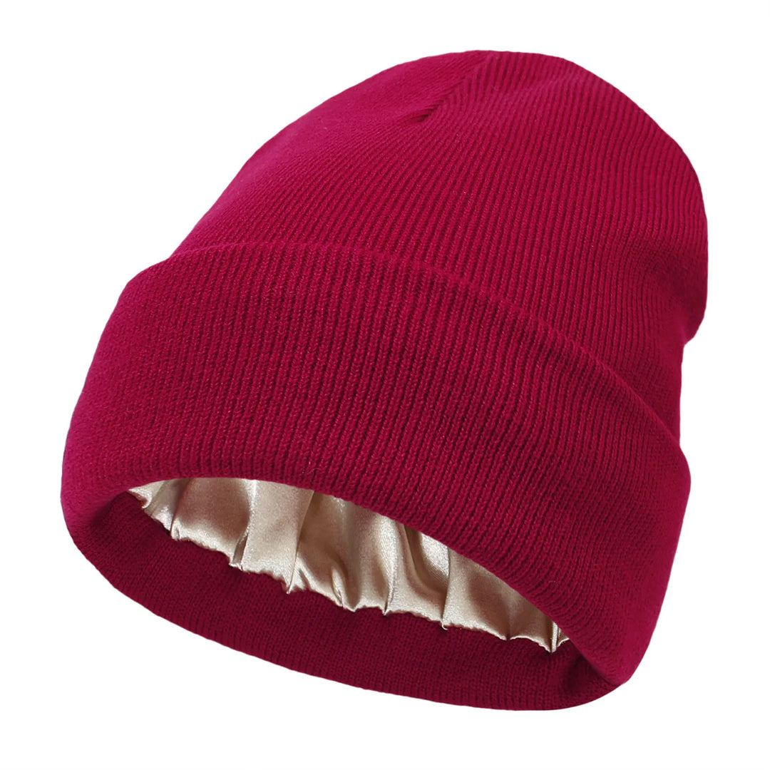 Winter Hat For Women Silk Satin Lined Beanies Chunky Caps Men Warm Fashion Women Bonnet Skullies Caps Male Female Balaclava Hats  Amaijoin