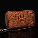 Load image into Gallery viewer, High Quality Crocodile Leather Double Zipper Design For Men&#39;s Handbags Wallets Card Bags Sacoche Homme Bag for Men Bolso Hombre  Amaijoin
