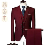 Load image into Gallery viewer, Men&#39;s Business Casual Suit for Weddings, Genuine Blazer, Vest and Pants, Big &amp; Tall,Slim Fit Waistcoat, Dress Trousers, US Size  Amaijoin
