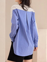 Load image into Gallery viewer, Stylish Hollow Out Knitted Patchwork Pullovers Women 2024 Fashion Oversized Striped Shirt Sweater Pocket Jumper Korean Style  Amaijoin
