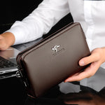 Load image into Gallery viewer, KANGAROO Luxury Brand Men Clutch Bag Leather Long Purse Password Money Bag Business wristlet Phone Wallet Male Casual Handy Bags  Amaijoin
