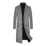 Load image into Gallery viewer, Mens Long Coat Woolen Jackets Boutique High-end Wool Blend Overcoat Trench Men X-long Thick Coat Over The Knee Trench Coat  Amaijoin
