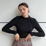 Load image into Gallery viewer, Autumn Winter Knitted Sweater Y2K Long Sleeve Slim Fit Pullovers Women All Match Bottoming Tops Solid Color O Neck T-shirt  Amaijoin
