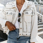 Load image into Gallery viewer, Women Turn-down Collar Washed Denim Jackets Single Breasted Vintage Full Sleeve Rivet Locomotive Streetwear Gothic Jacket Spring  Amaijoin
